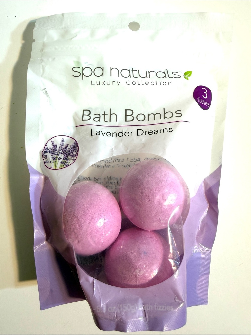 💙 5/$25 Lavender Dreams Spa Naturals Bath Bombs - 3 Pack